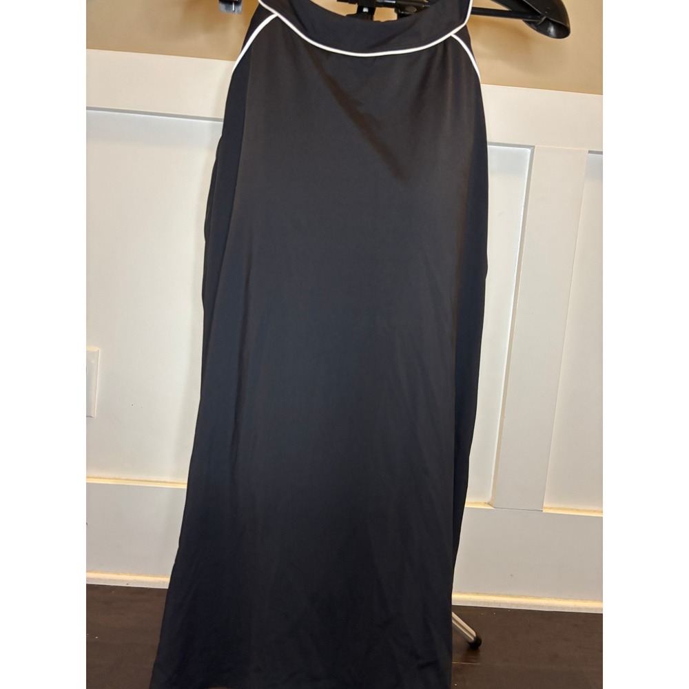Lands End Women 16W G Black High Neck Swim Dress Lycra Xtra Life Swimsuit